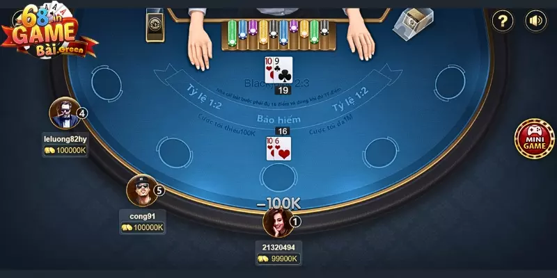 cược game bài Bàn cược game bài xì dách hấp dẫn tại cổng game