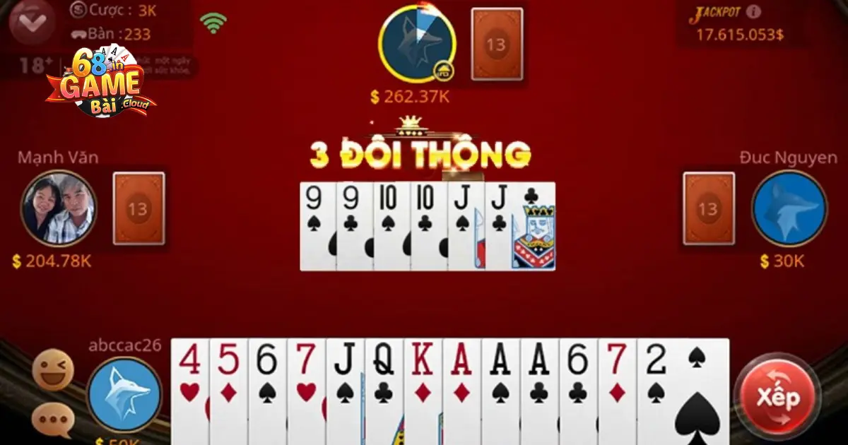 Chặt Heo Tiến Lên 68 Game Bài – Cách Chặt Bài Hiệu Quả 3 Chặt Heo Bằng Ba Đôi Thông